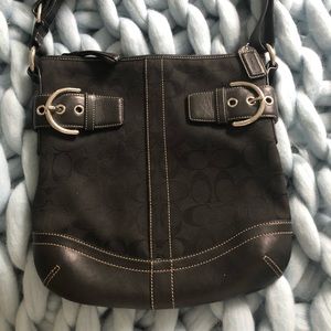 Black over the shoulder Coach bag